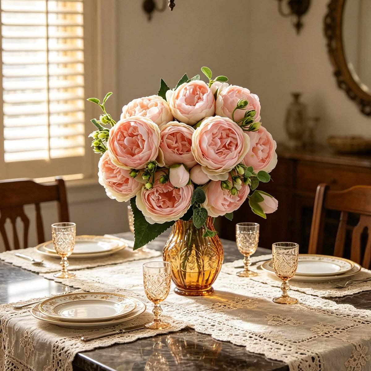 Silk Peony Bouquet – Artificial Flowers for Home & Wedding Artificial Flower Bouquet Babs
