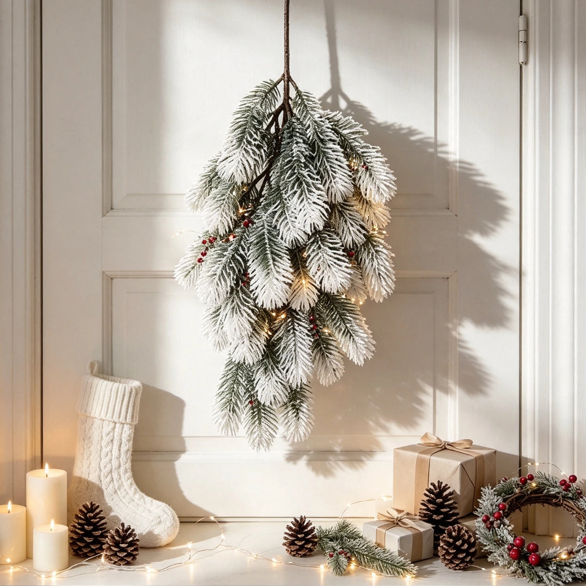 Artificial Pine Needle Vine Christmas Hanging Decor 1-2pcs Artificial Vine Decor Babs