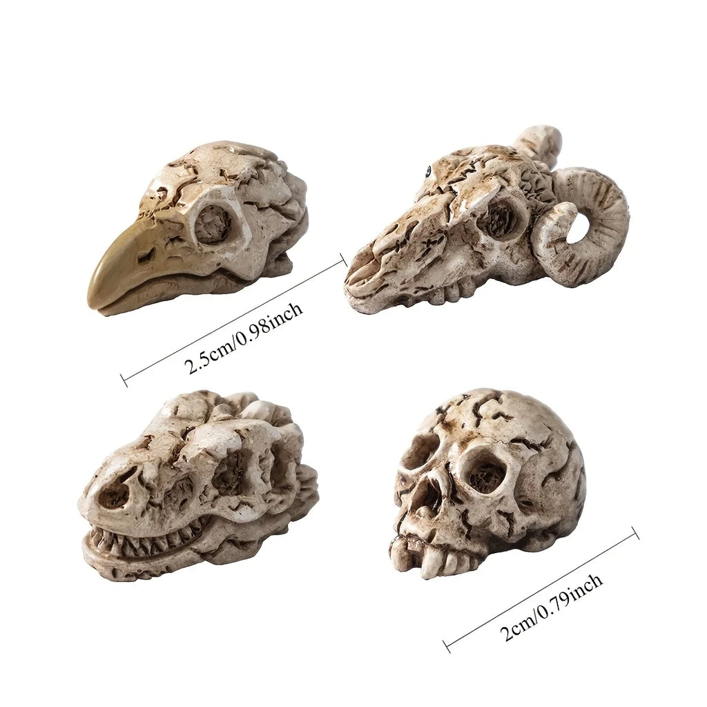 Gothic Raven Skull Resin Ornaments | Scrapbooking Décor 5/10pc Craft Embellishments Babs