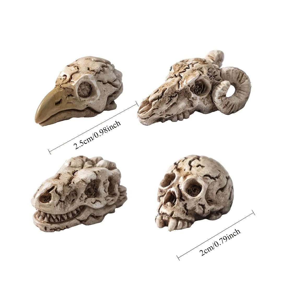Gothic Raven Skull Resin Ornaments | Scrapbooking Décor 5/10pc Craft Embellishments Babs