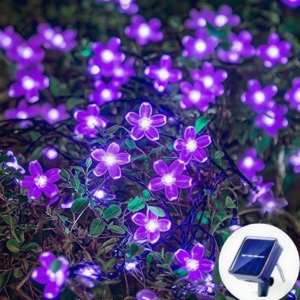 Solar Cherry Flower String Lights – 20m Waterproof Garden Garland Solar String Lights Babs