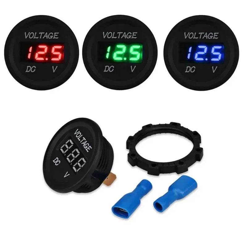 DC 12V-24V Digital Voltmeter Gauge – Waterproof, LED Display Digital Voltmeter Gauge Babs
