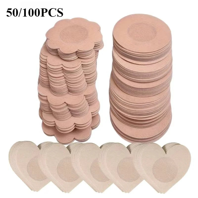 50/100pcs Disposable Nipple Covers – Invisible Seamless Bra Stickers Nipple Covers Babs