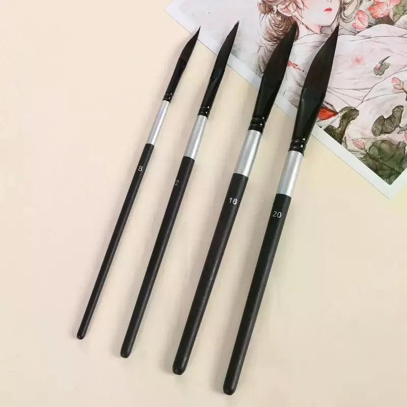 4-Piece Art Paint Brush Set – Watercolor, Gouache & Acrylic Art Paint Brush Set Babs
