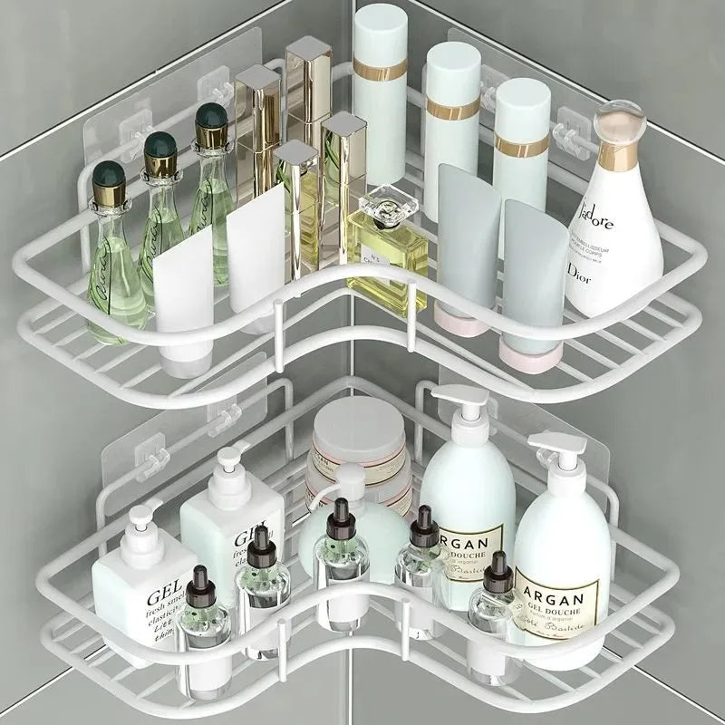 No-Drill Wall Mounted Iron Mesh Bathroom Storage Rack Wall Storage Rack Babs
