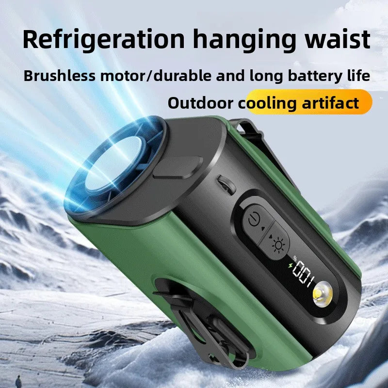 USB Waist Clip Fan – Portable High Speed Mini Cooling Fan Portable Clip Fan Babs green