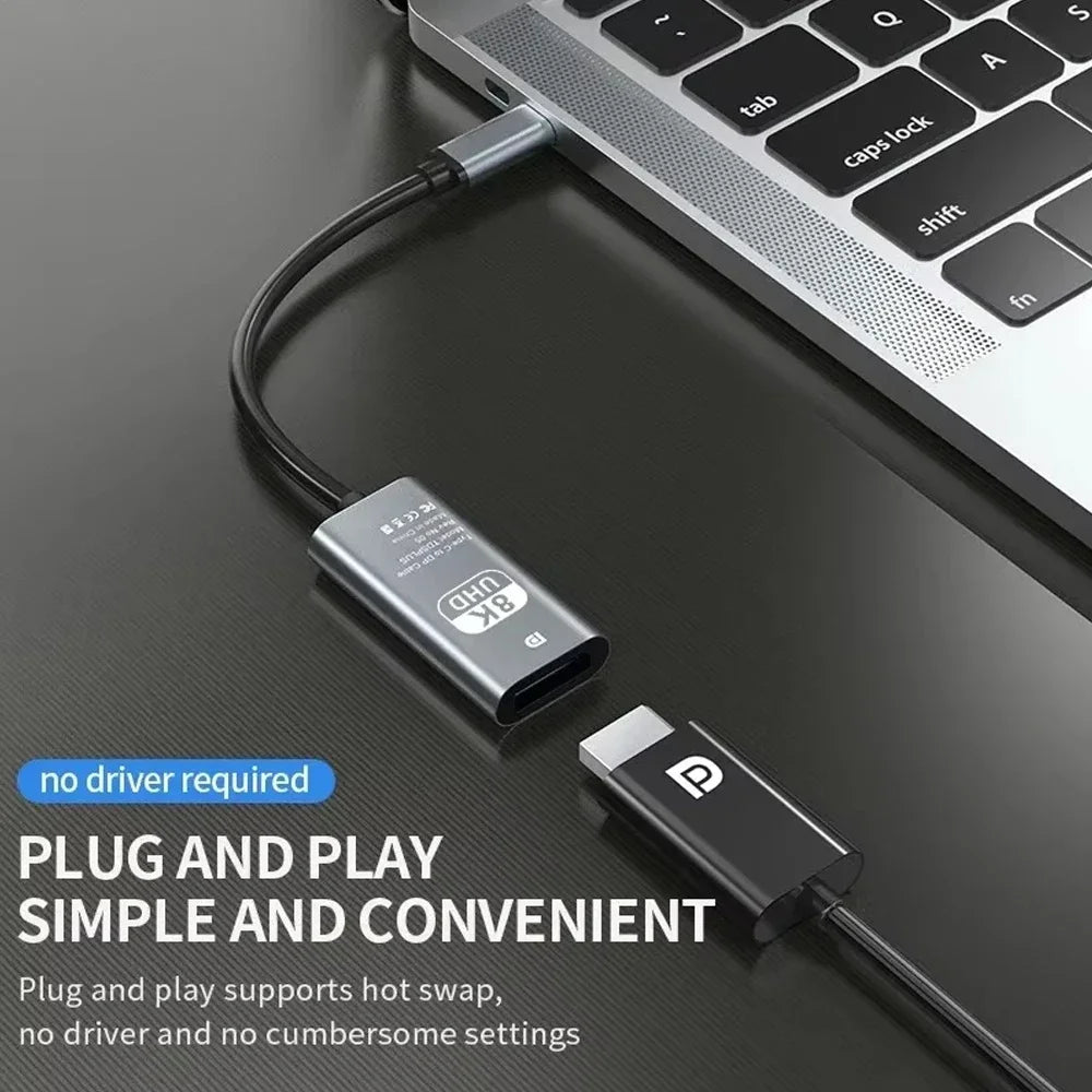KEBIDUMEI USB-C to HDMI Cable 8K/4K 60Hz | MacBook & Laptop USB-C HDMI Adapter Babs