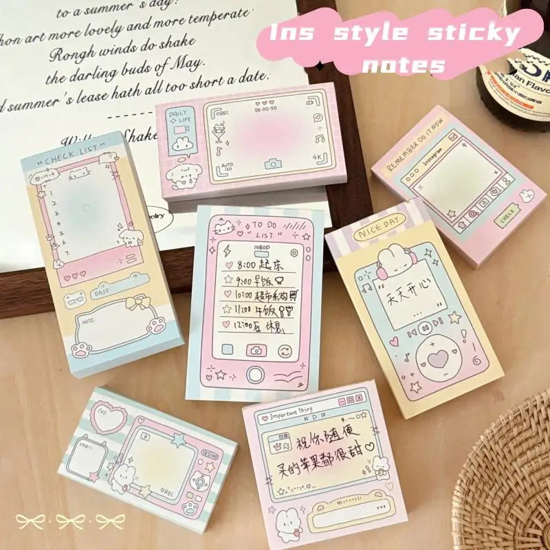 100-Sheet Cute Cartoon Tearable Memo Notepad – INS Style Memo Notepad Babs