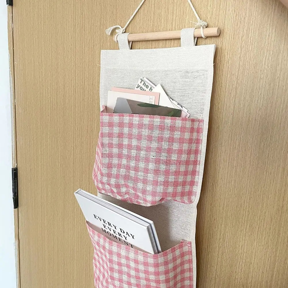 Plaid Hanging Storage Bag – Large Closet Organizer | Pink Hanging Storage Bag Babs