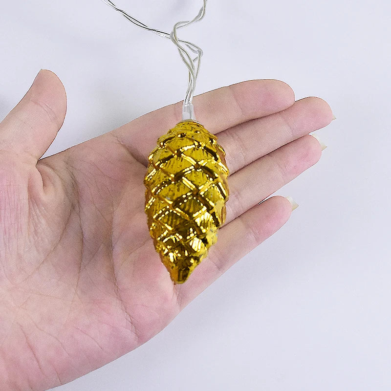Pine Cone String Lights 1.6M 10 LED Christmas Fairy Lights Christmas String Lights Babs
