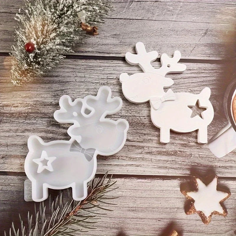 Christmas Reindeer Silicone Resin Mold – DIY Ornament Casting Silicone Resin Mold Babs