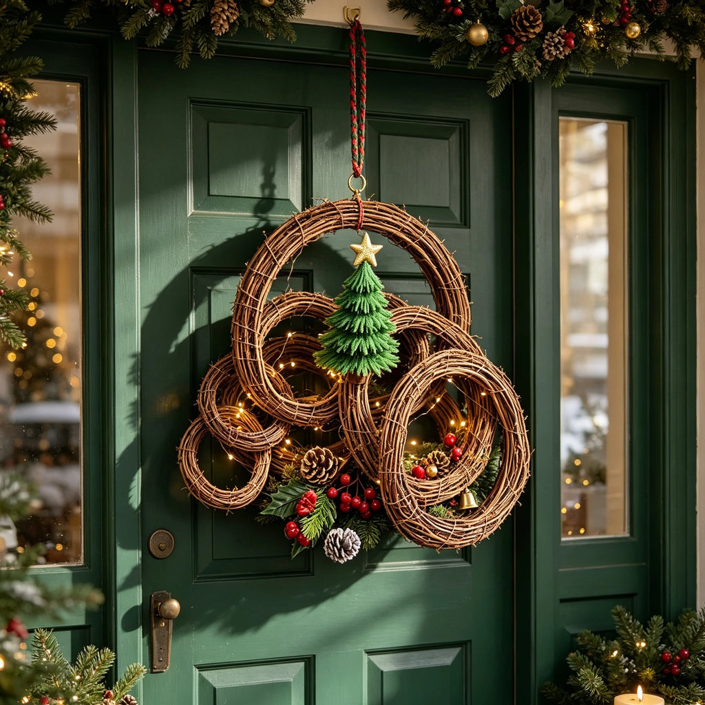 Artificial Rattan Wreaths 2/4 Pcs – Wedding & Christmas Decor Decorative Wreath Set Babs