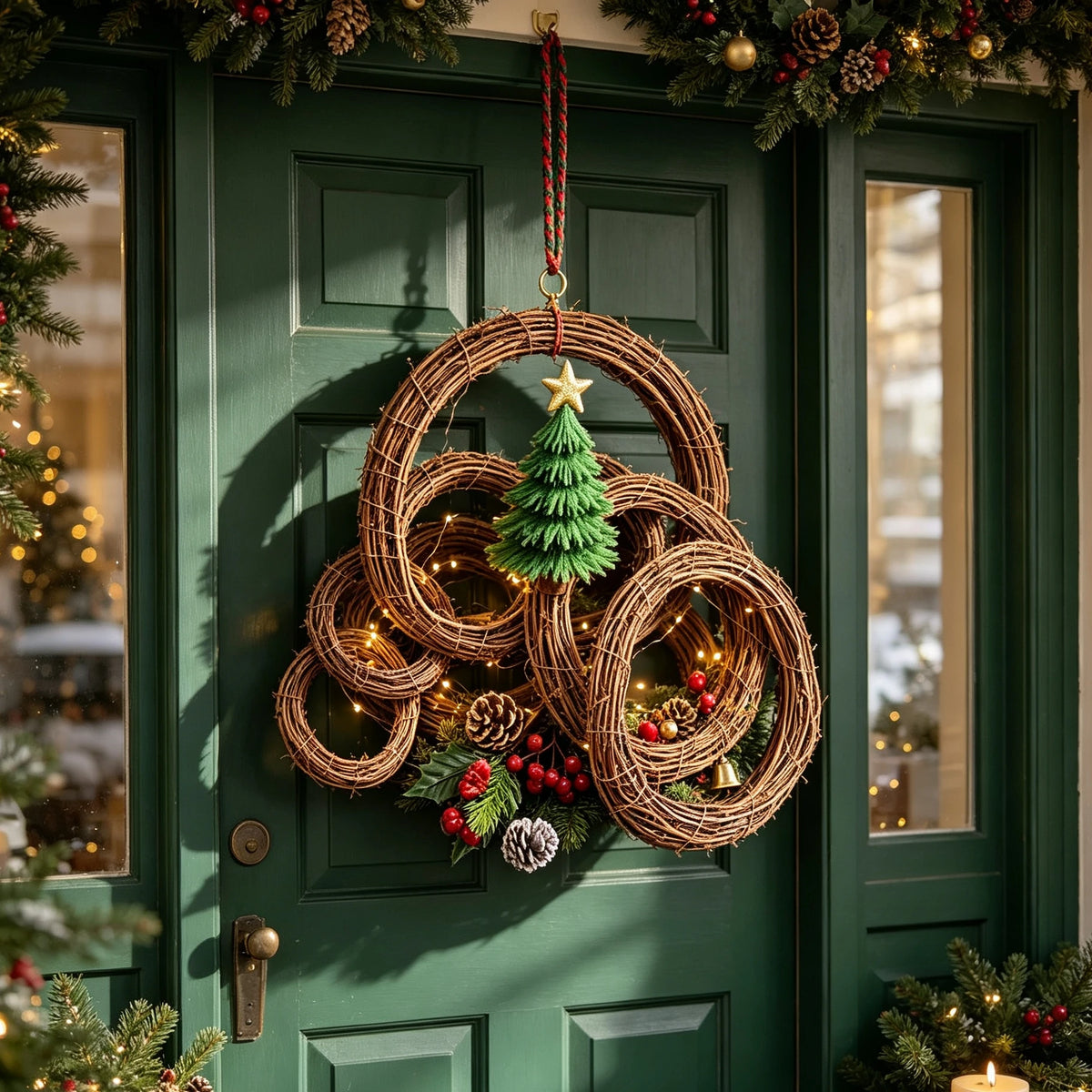 Artificial Rattan Wreaths 2/4 Pcs – Wedding & Christmas Decor Decorative Wreath Set Babs