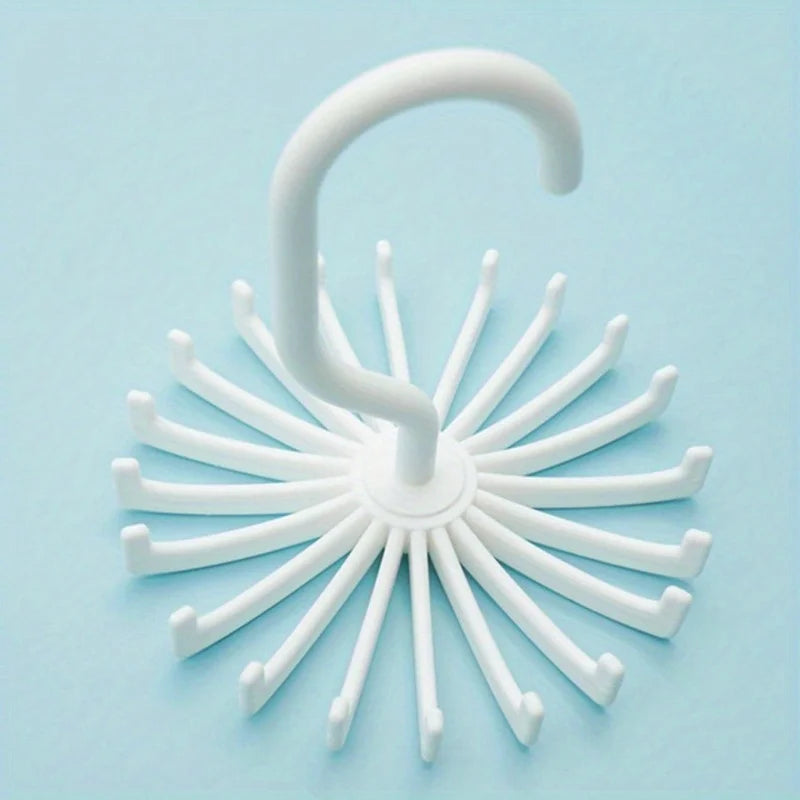 Rotatable 20-Claw Multi-Purpose Clothes & Accessory Hanger Clothes Hanger Organizer Babs White