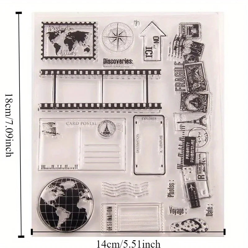 Travel Clear Silicone Stamp for Scrapbooking & Card Making Craft Stamp Babs