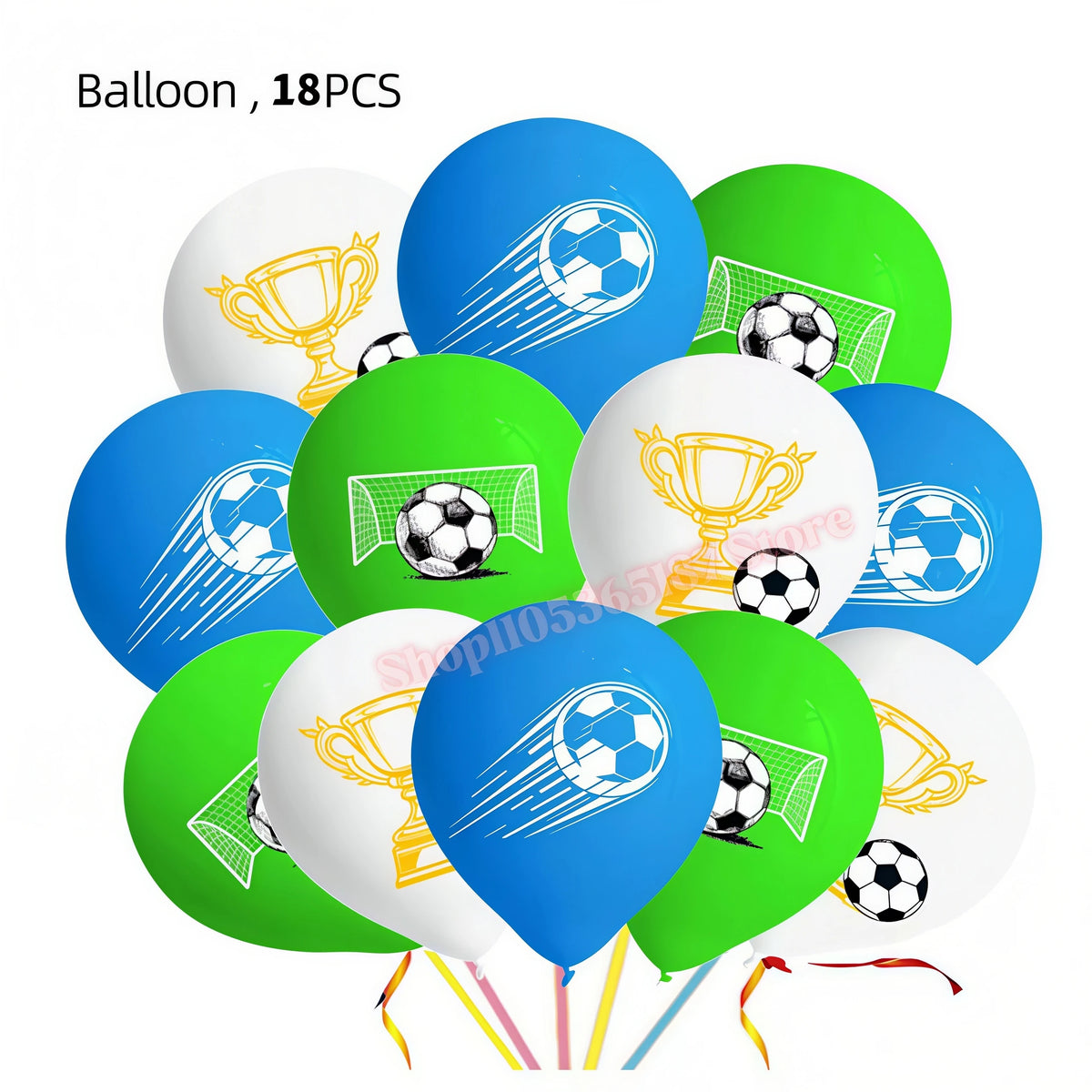 Soccer Football Birthday Party Decoration Set – Complete Kit Party Decoration Set Babs 18pcs Balloons others