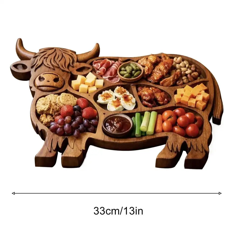 Cow Charcuterie Board – Wooden Food Platter for Parties Charcuterie Serving Board Babs B