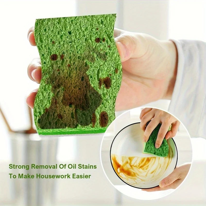 Non-Scratch Wood Pulp Cotton Scrub Sponge – Double-Side Design Dishwashing Scrub Sponge Babs