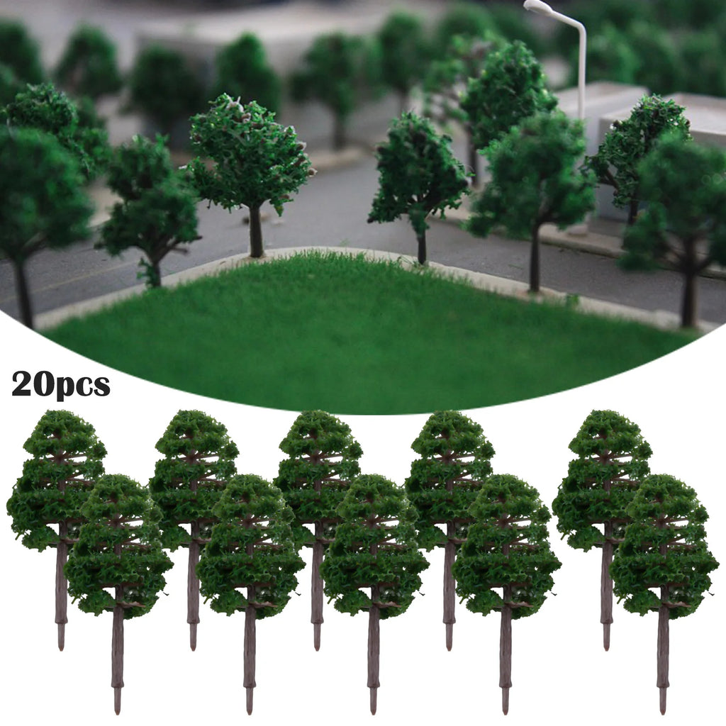 20Pcs 7CM Mini Model Trees – Train Layout & DIY Scenery Model Scenery Trees Babs