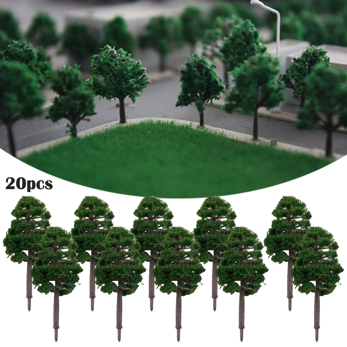 20Pcs 7CM Mini Model Trees – Train Layout & DIY Scenery Model Scenery Trees Babs