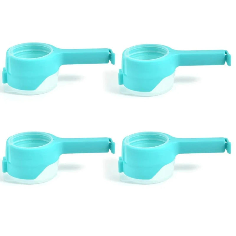 Bag Clips with Pour Spouts – Airtight Food Sealing Clips Food Bag Clips Babs Blue-4Pcs