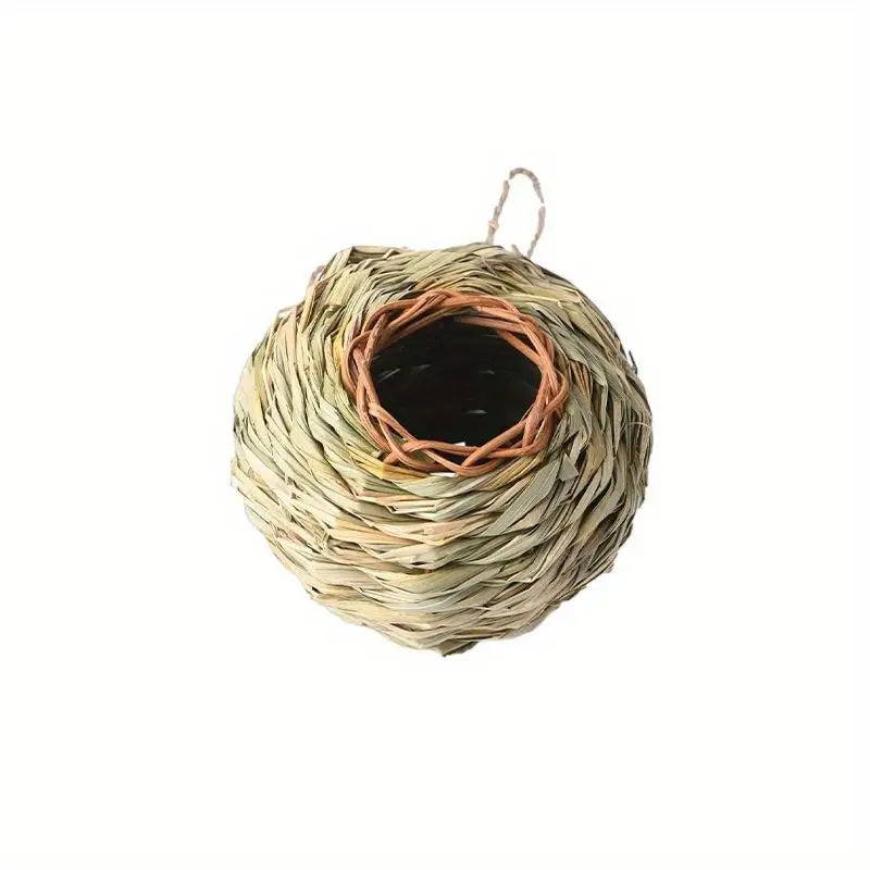2pcs Round Straw Bird Nest – Parrot Toy & Garden Ornament Bird Nest Toy Babs 2pcs