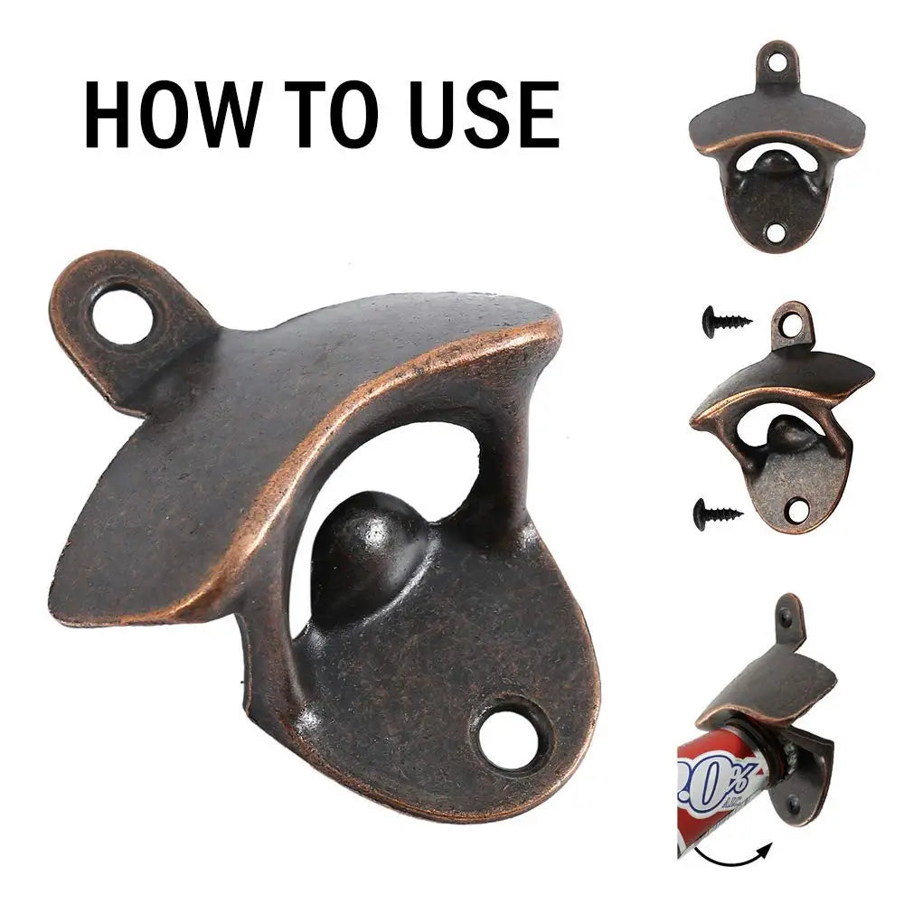 Vintage Wall Mounted Beer Bottle Opener – Zinc Alloy 10 Pack Bottle Opener Babs