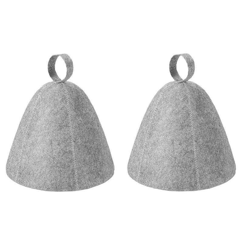 Men's Wool Felt Sauna Hat – Heat Retention & Hair Protection Sauna Hat Babs 2pcs-Grey Grey