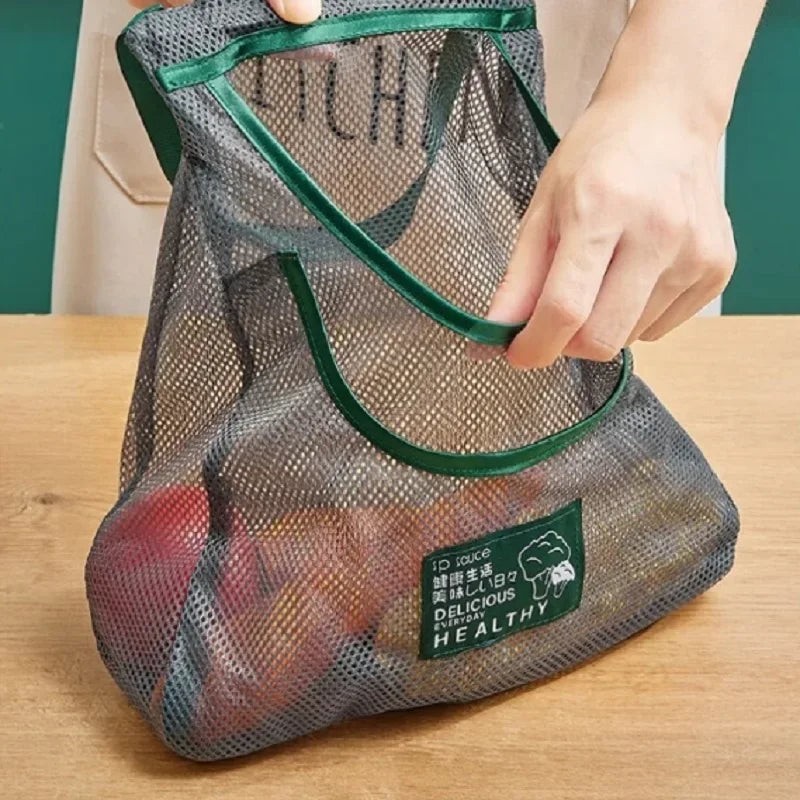 Kitchen Hanging Mesh Bag – Reusable Fruit & Vegetable Storage Net Produce Storage Bag Babs