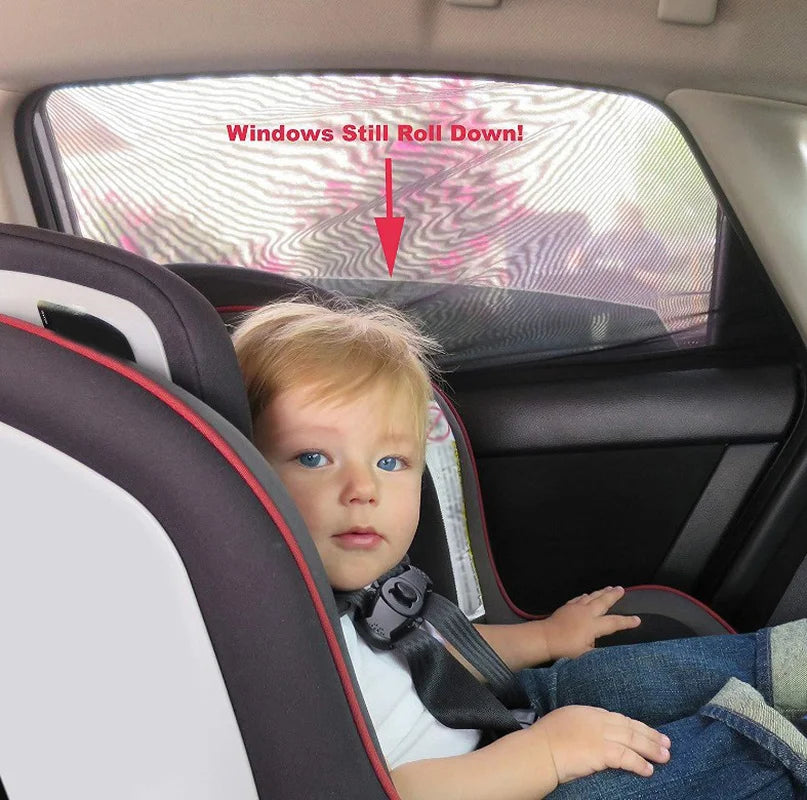 Car Side Window Sun Shade UV Mesh Curtain – 2 Pack Car Window Sun Shade Babs