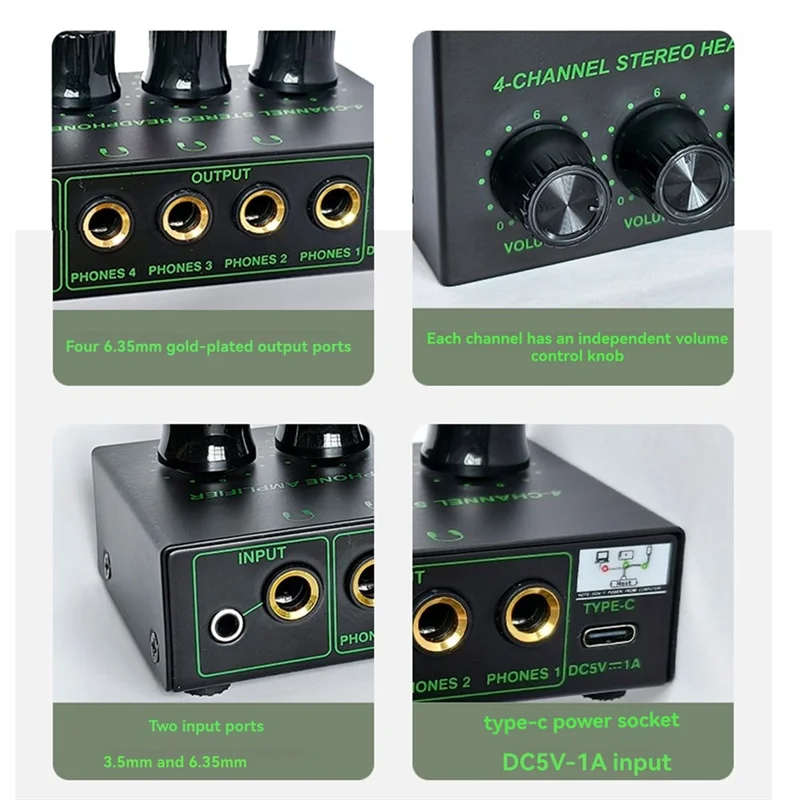 HZ400 4-Channel Stereo Headphone Amplifier | Low Noise Headphone Amplifier Babs