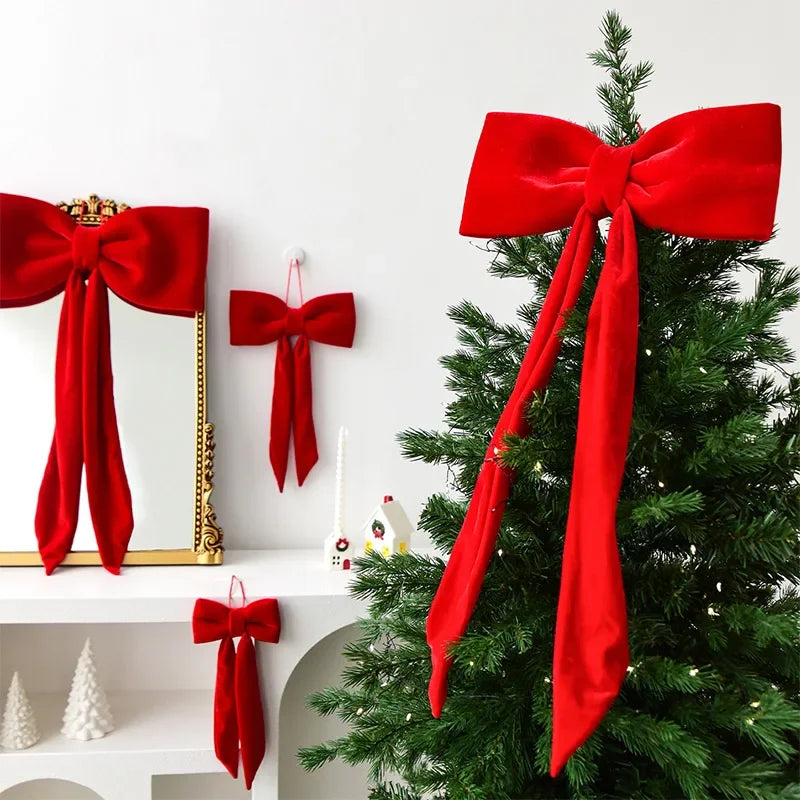 Velvet Christmas Bows 12pcs – Tree & Party Hanging Ornaments Christmas Bow Ornaments Babs