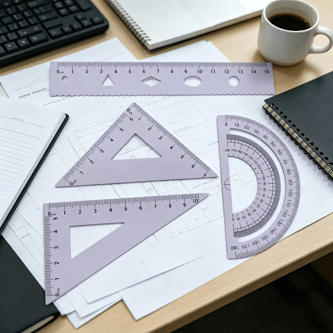 Geometric Ruler Set – Protractor, Triangle & Drawing Tools Geometric Ruler Set Babs