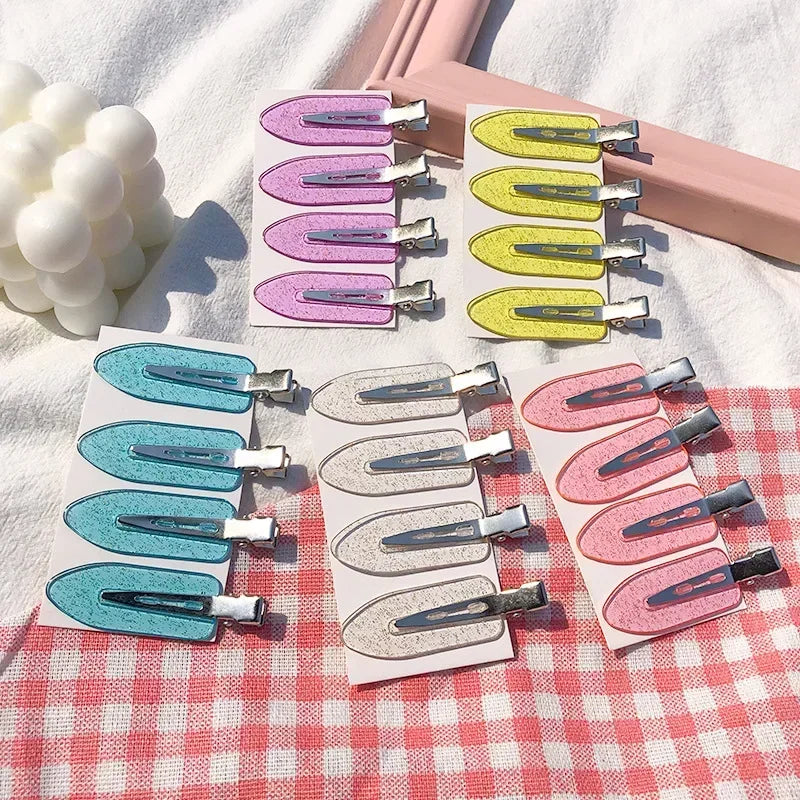 4-Pack Seamless No-Bend Hair Clips – Bangs & Makeup Barrettes Hair Clips Set Babs