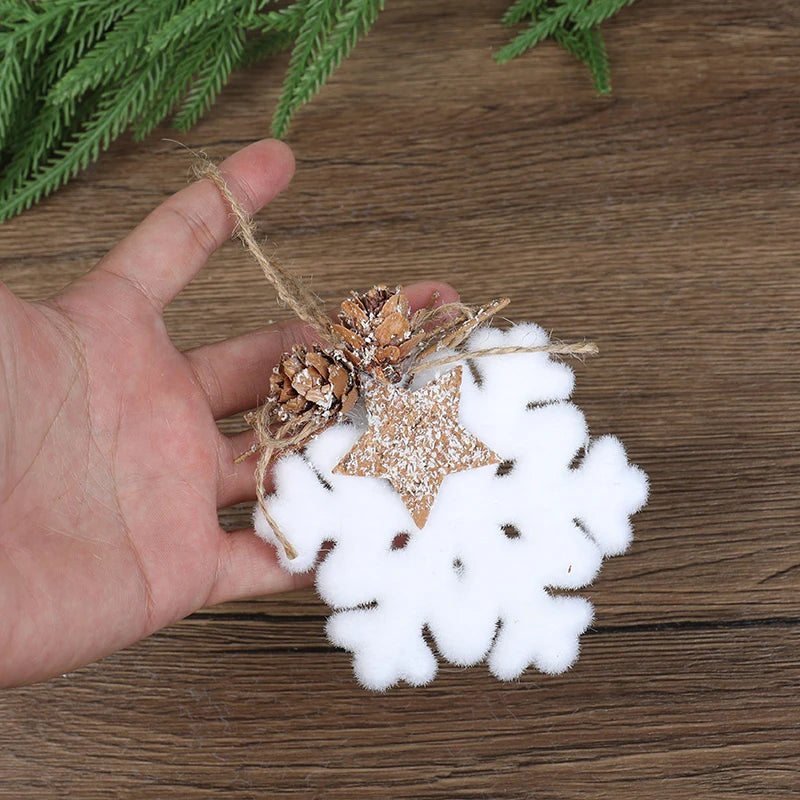 White Foam Christmas Ornaments – Snowflake & Ball Pendants Christmas Tree Ornaments Babs