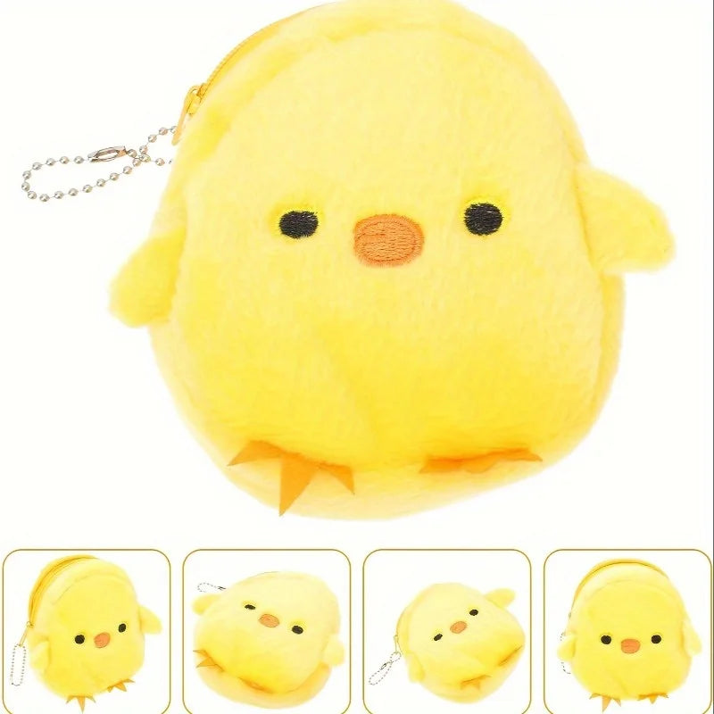 Cute Plush Chick Coin Purse – Zipper Wallet & Key Holder Novelty Coin Purse Babs