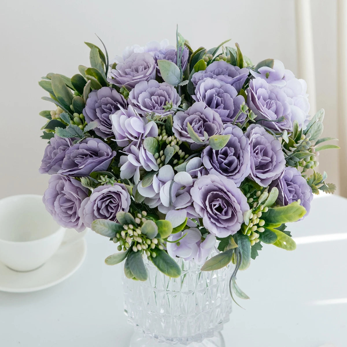 Artificial Silk Rose & Hydrangea Bouquet | Wedding & Home Décor Artificial Flower Bouquet Babs