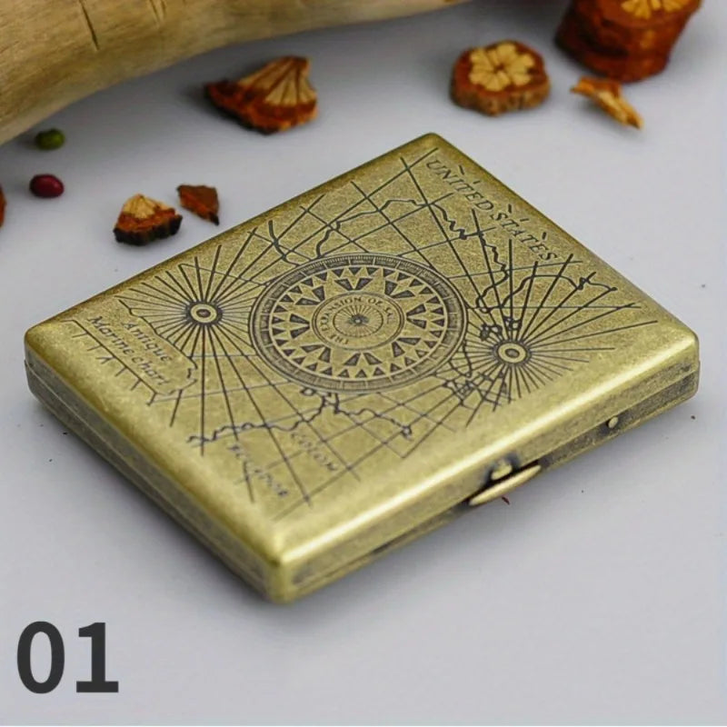 Vintage Metal Cigarette Case – Holds 20 Cigarettes | Gift Box Metal Cigarette Case Babs 01