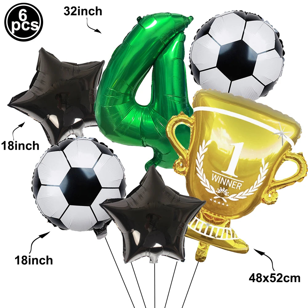 Soccer Party Balloon Kit – Football Birthday Decoration Set Party Balloon Kit Babs D Number 4 As pictures show
