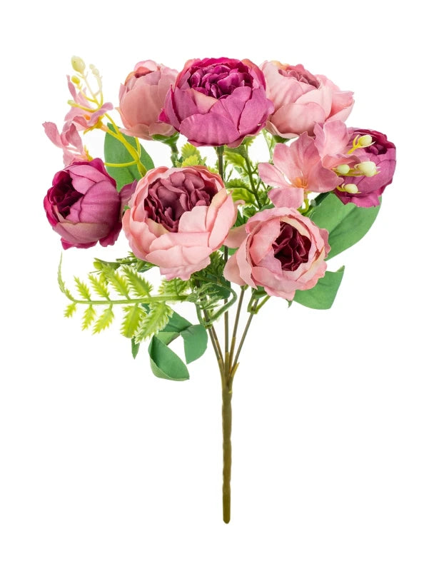 Artificial Silk Peony Flowers – Wedding Wreath & Bridal Bouquet Artificial Silk Flowers Babs Deep Pink 3 pcs