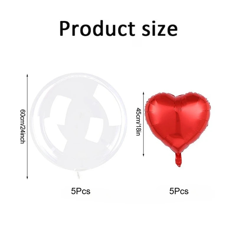 10pcs Transparent Bobo & Heart Balloons for Parties & Weddings Party Balloons Babs 10Pcs Other