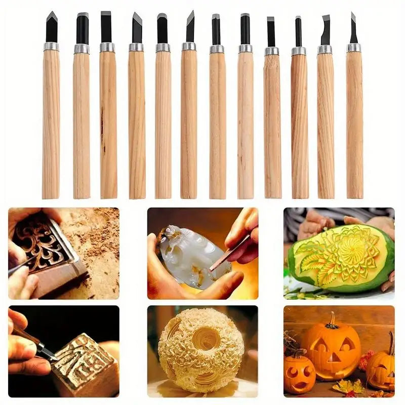 12-Piece Wood Carving Chisel Set – DIY Woodworking Tools Wood Carving Set Babs