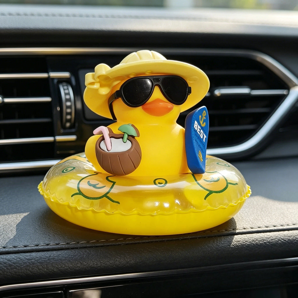 Vacation Rubber Duck Car & Home Decor Ornament w/ Swim Ring Novelty Ornament Babs