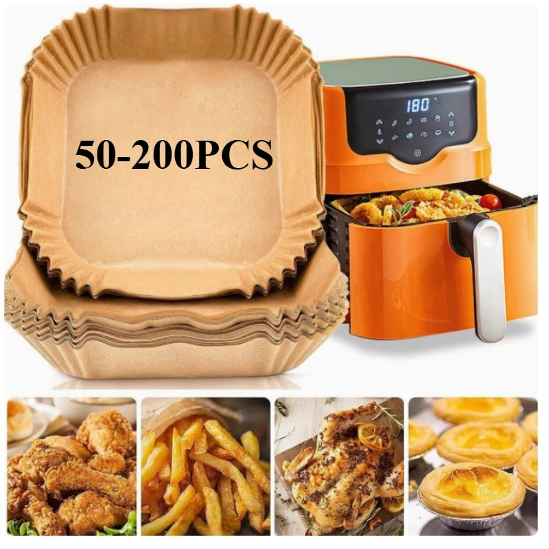 Air Fryer Parchment Paper Liners 50-200PCS | Non-Stick Air Fryer Liner Babs