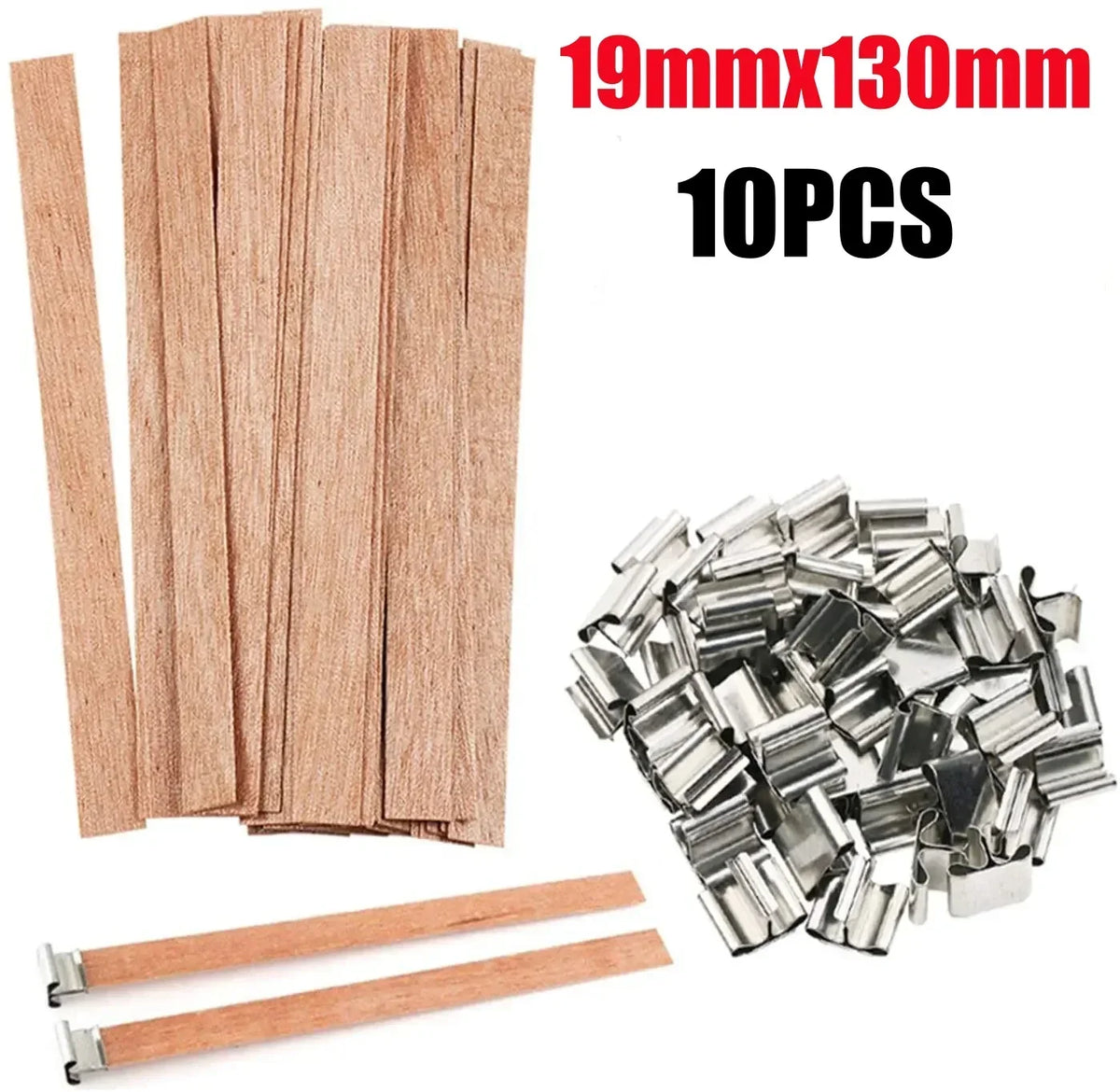 Wooden Candle Wicks for DIY Soy & Paraffin Candle Making Candle Making Wicks Babs XL-10PCS