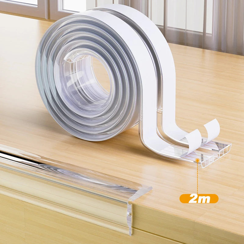 2M Clear Silicone Table Edge Guard & Corner Protector Strip Baby Safety Guard Babs