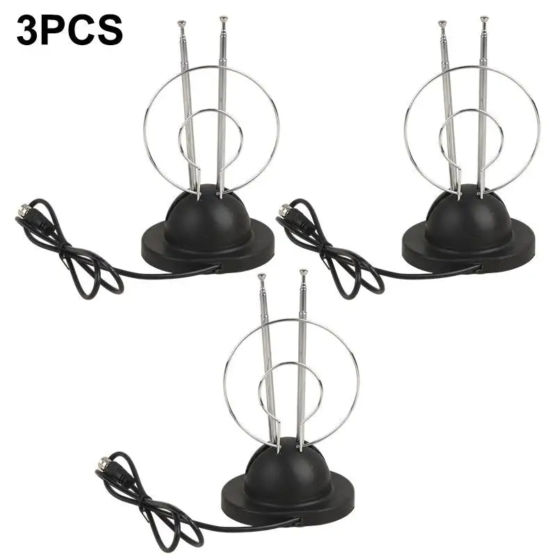 Indoor Loop Rabbit Antenna VHF UHF HDTV Analog Digital Signal Indoor TV Antenna Babs 3PCS