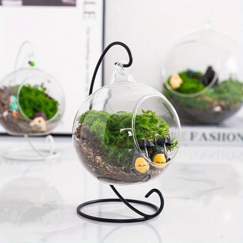 Semi-Circular Iron Hanger for Micro Landscape Hanging Bottles Decorative Iron Hanger Babs