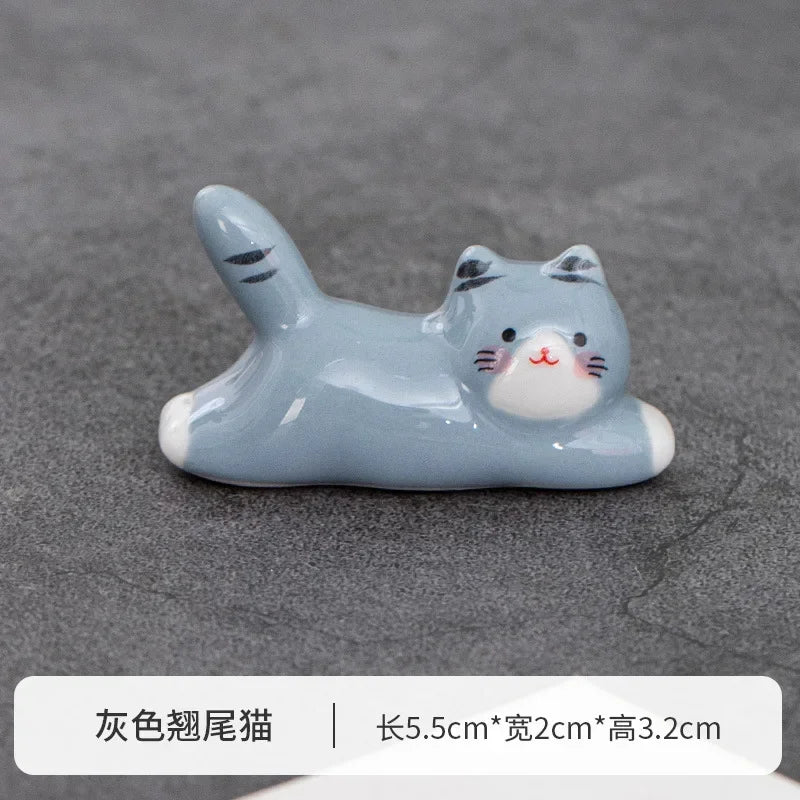 Japanese Ceramic Cat Chopstick Holder & Utensil Rest Chopstick Rest Babs G