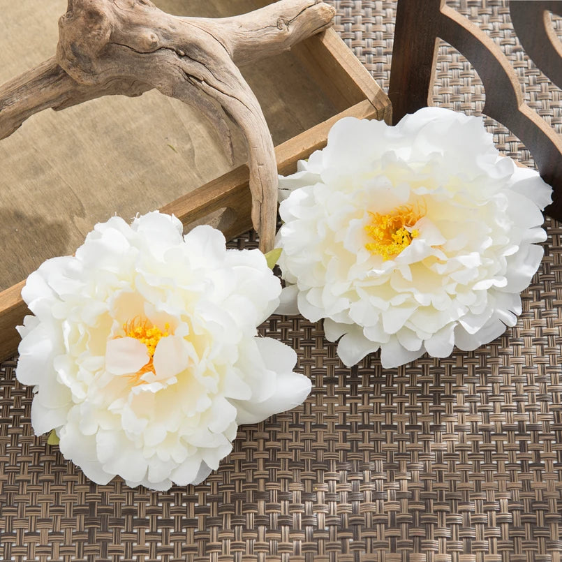 Silk Peony Artificial Flowers 10/20pcs – Wedding & Home Décor Artificial Silk Flowers Babs white 10 pcs